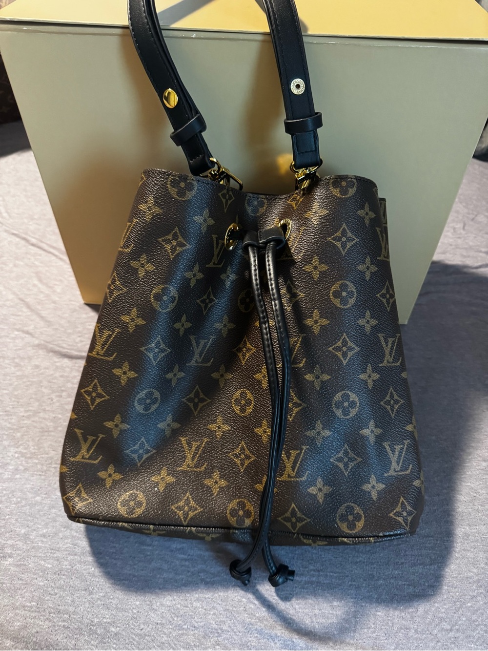 Brown Monogram Drawstring Bucket Bag